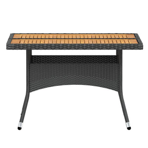 vidaXL Ensemble de salle à manger de jardin 5 pcs Résine tressée et bois d'acacia massif Noir