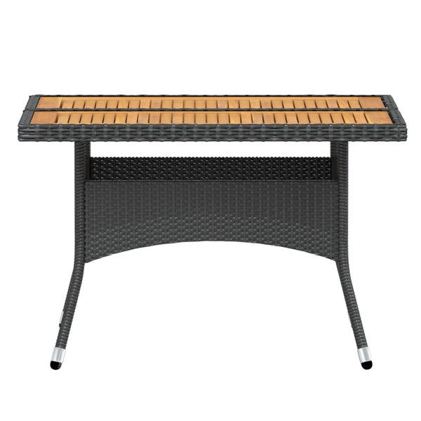 vidaXL Ensemble de salle à manger de jardin 5 pcs Résine tressée et bois d'acacia massif Noir