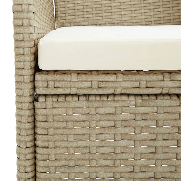 3-tlg. Bistro-Set Poly Rattan und Hartglas Beige