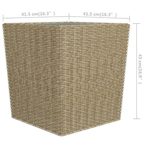 3-tlg. Bistro-Set Poly Rattan und Hartglas Beige