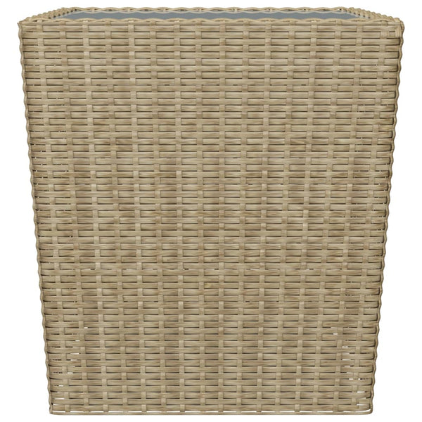 3-tlg. Bistro-Set Poly Rattan und Hartglas Beige
