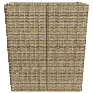 3-tlg. Bistro-Set Poly Rattan und Hartglas Beige