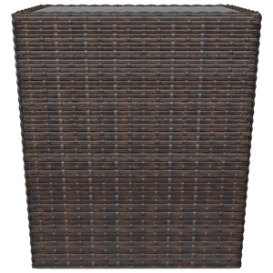 3-tlg. Bistro-Set Poly Rattan und Hartglas Braun
