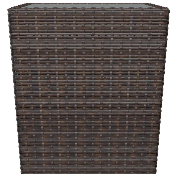 3-tlg. Bistro-Set Poly Rattan und Hartglas Braun