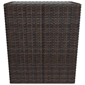 3-tlg. Bistro-Set Poly Rattan und Hartglas Braun