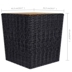 3-tlg. Bistro-Set Poly Rattan und Akazienholz Schwarz