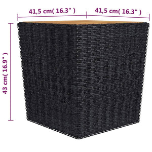 3-tlg. Bistro-Set Poly Rattan und Akazienholz Schwarz