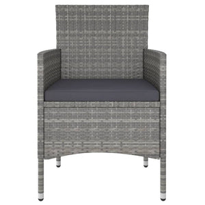 5-tlg. Garten-Bistro-Set Poly Rattan und Hartglas Grau