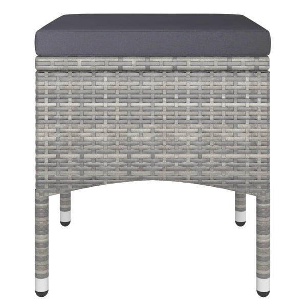 5-tlg. Garten-Bistro-Set Poly Rattan und Hartglas Grau