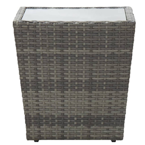 5-tlg. Garten-Bistro-Set Poly Rattan und Hartglas Grau