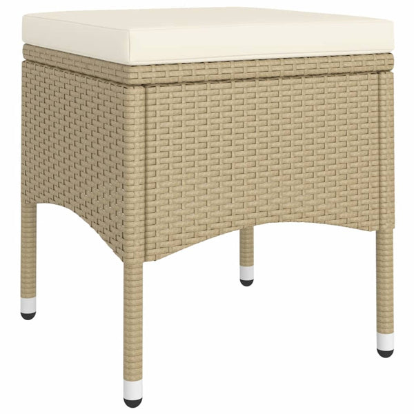 5-tlg. Garten-Bistro-Set Poly Rattan und Hartglas Beige