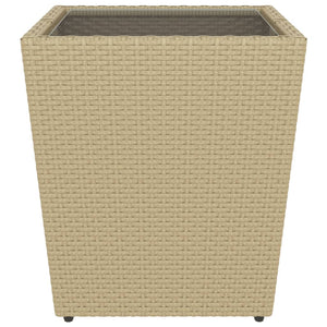 5-tlg. Garten-Bistro-Set Poly Rattan und Hartglas Beige