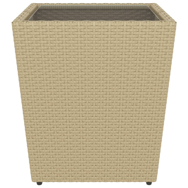 5-tlg. Garten-Bistro-Set Poly Rattan und Hartglas Beige
