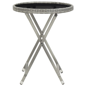 5-tlg. Garten-Bistro-Set Poly Rattan und Hartglas Grau
