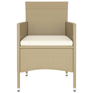 5-tlg. Garten-Bistro-Set Poly Rattan und Hartglas Beige