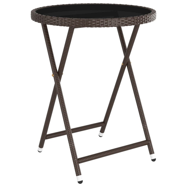 5-tlg. Bistro-Set Poly-Rattan und Hartglas Braun