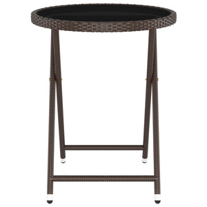 5-tlg. Bistro-Set Poly-Rattan und Hartglas Braun