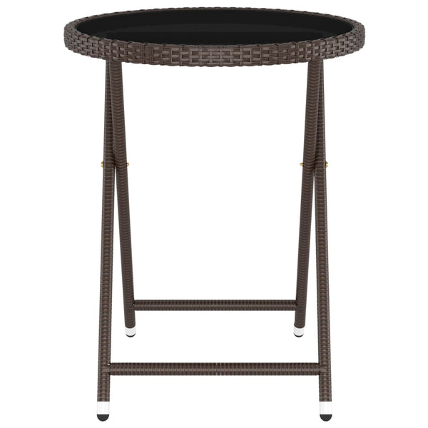 5-tlg. Bistro-Set Poly-Rattan und Hartglas Braun