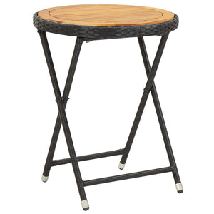 5-tlg. Garten-Bistro-Set Poly Rattan Massivholz Akazie Schwarz
