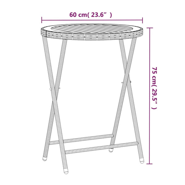 5-tlg. Garten-Bistro-Set Poly Rattan Massivholz Akazie Schwarz