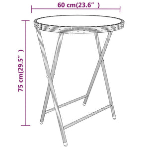 5-tlg. Garten-Bistro-Set Poly Rattan und Hartglas Schwarz