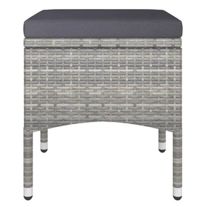 5-tlg. Garten-Bistro-Set Poly Rattan und Hartglas Grau