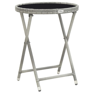 5-tlg. Garten-Bistro-Set Poly Rattan und Hartglas Grau