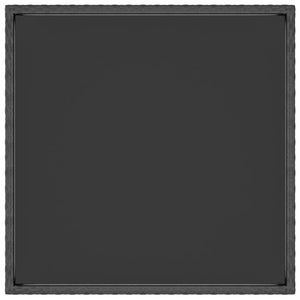 3-tlg. Garten-Essgruppe Poly Rattan und Hartglas Schwarz