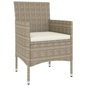 3-tlg. Garten-Essgruppe Poly Rattan und Hartglas Beige