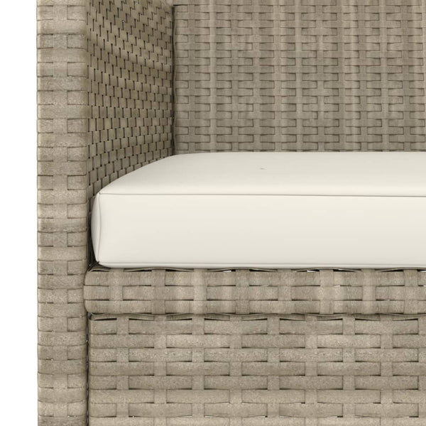 3-tlg. Garten-Essgruppe Poly Rattan und Hartglas Beige