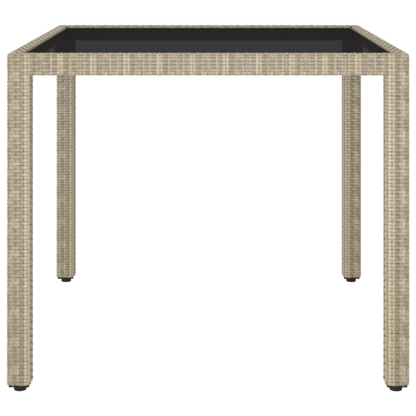 3-tlg. Garten-Essgruppe Poly Rattan und Hartglas Beige