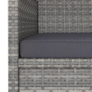 3-tlg. Garten-Essgruppe Poly Rattan und Hartglas Grau