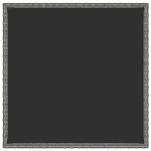 3-tlg. Garten-Essgruppe Poly Rattan und Hartglas Grau
