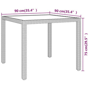 3-tlg. Garten-Essgruppe Poly Rattan & Massivholz Akazie Grau