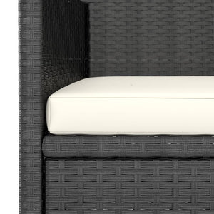5-tlg. Garten-Essgruppe Poly Rattan und Hartglas Schwarz