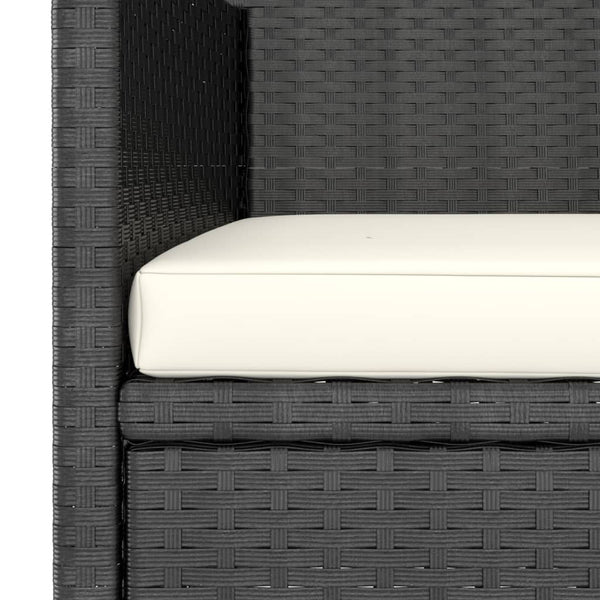 5-tlg. Garten-Essgruppe Poly Rattan und Hartglas Schwarz