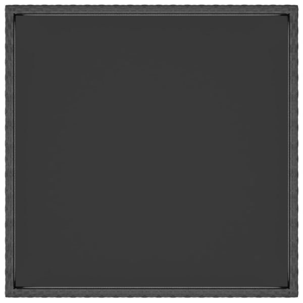 5-tlg. Garten-Essgruppe Poly Rattan und Hartglas Schwarz