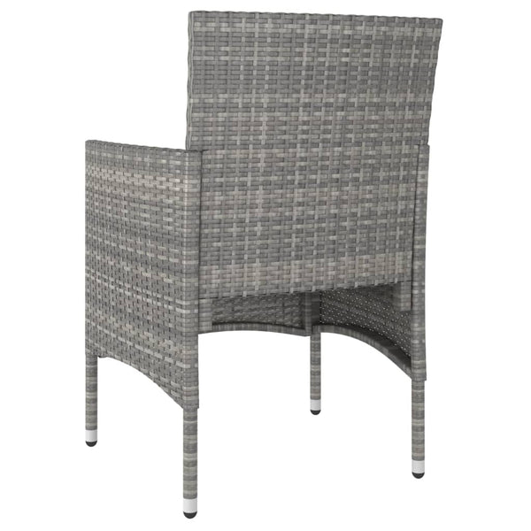 5-tlg. Garten-Essgruppe Poly Rattan und Hartglas Grau