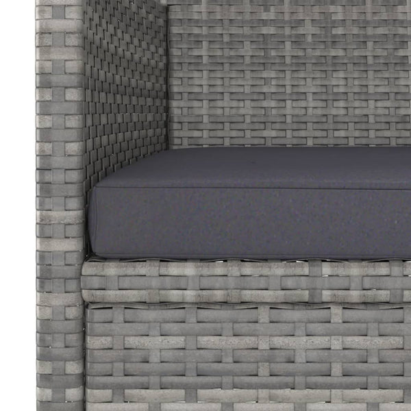 5-tlg. Garten-Essgruppe Poly Rattan und Hartglas Grau
