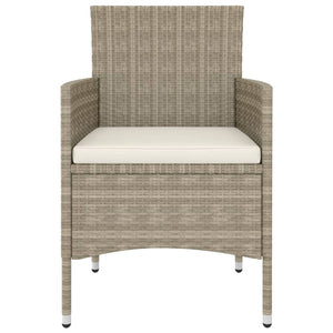5-tlg. Garten-Essgruppe Poly Rattan und Hartglas Beige