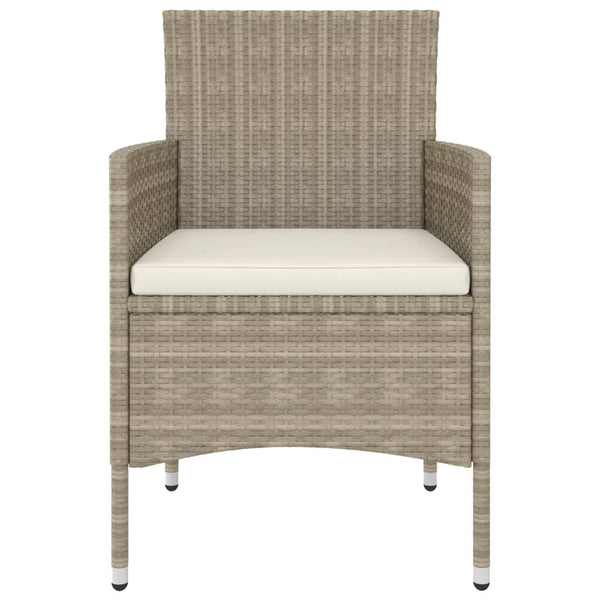 5-tlg. Garten-Essgruppe Poly Rattan und Hartglas Beige