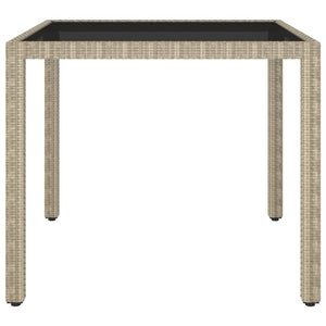 5-tlg. Garten-Essgruppe Poly Rattan und Hartglas Beige