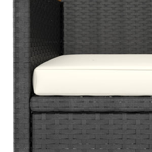 5-tlg. Garten-Essgruppe Poly Rattan & Massivholz Akazie Schwarz