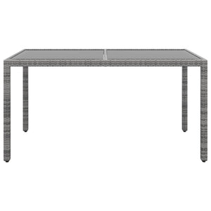 5-tlg. Garten-Essgruppe Poly Rattan und Hartglas Grau