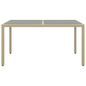 5-tlg. Garten-Essgruppe Poly Rattan und Hartglas Beige