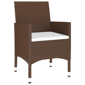 5-tlg. Garten-Essgruppe Poly Rattan und Hartglas Braun