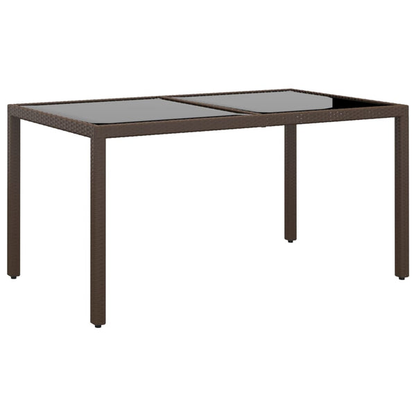 5-tlg. Garten-Essgruppe Poly Rattan und Hartglas Braun
