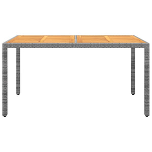 5-tlg. Garten-Essgruppe Poly Rattan Grau