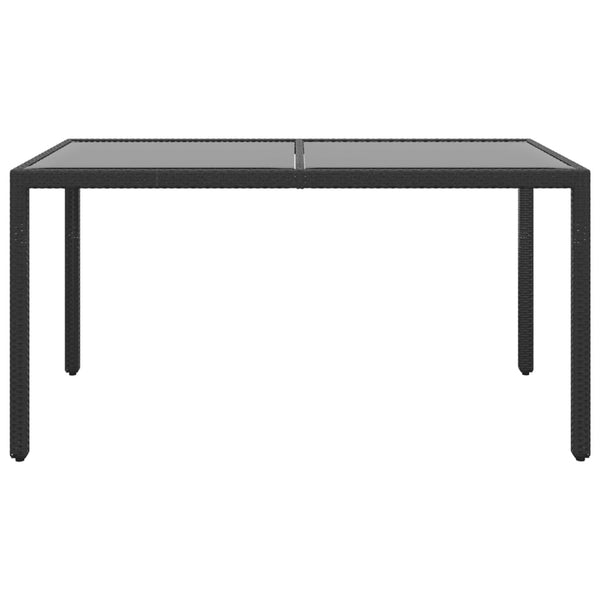 5-tlg. Garten-Essgruppe Poly Rattan und Hartglas Schwarz