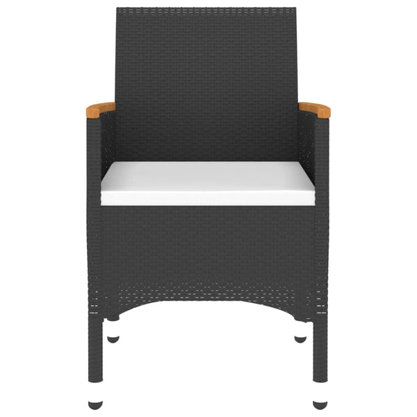 5-tlg. Garten-Essgruppe Poly Rattan Schwarz